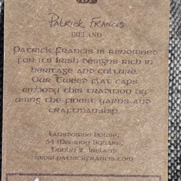 Patrick Francis Ireland Men Medium Tweed Flat Cap Dublin Souvenir NWT Wool Blend - Picture 6 of 9